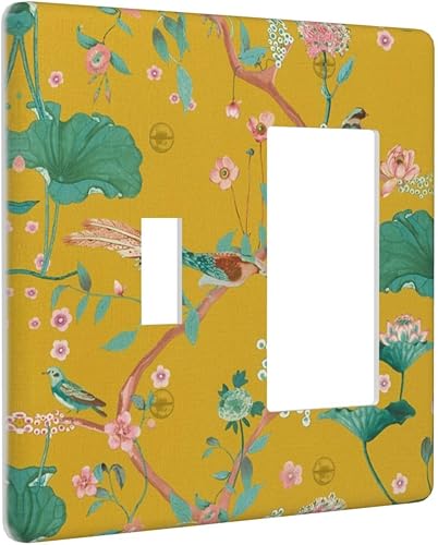 Miniatura 44 de Placa de pared de tortugas marinas, hierba oceánica, medusas, peces y algas marinas, placa de pared de doble palanca, cubierta de interruptor de luz