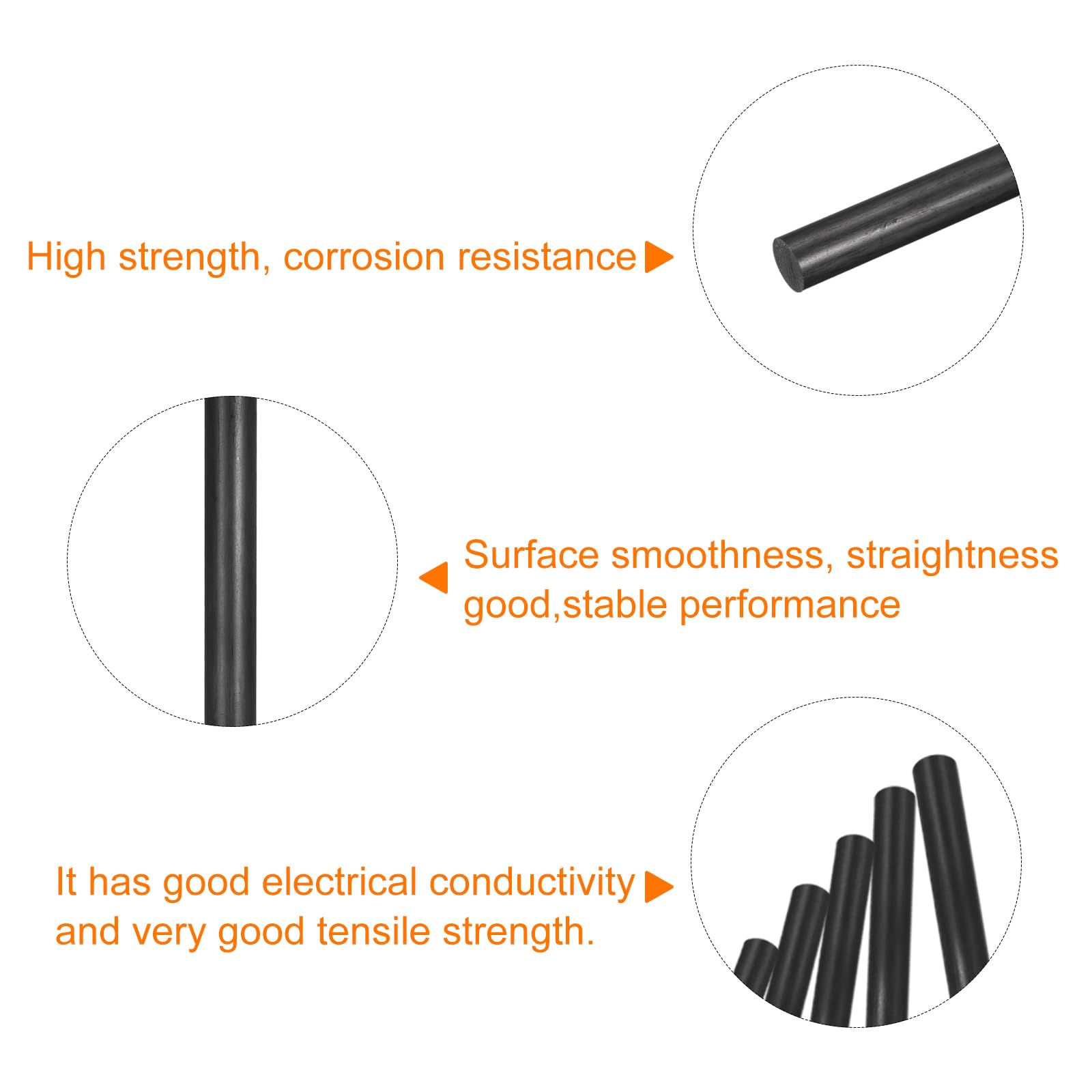 3 Tiges Fibre Carbone 3mm X 100mm - Pour Modélisme RC, Drones, Renforcement Ailes, Bricolage