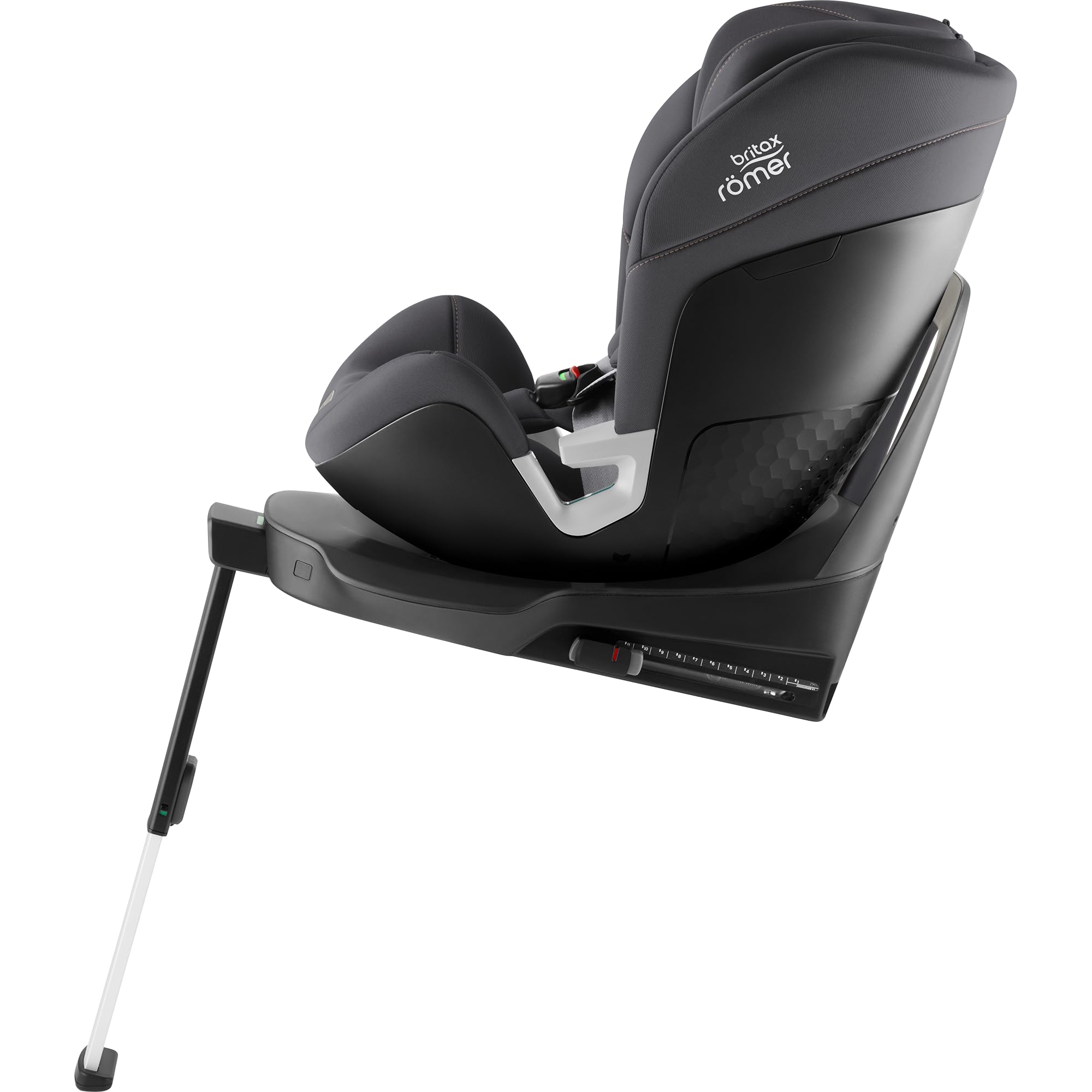 Seggiolino auto Britax Römer RIDER, per bambini da 40 a 125 cm (i-Size) con ISOFIX e gamba di supporto, nascita - 7 anni, Midnight Grey