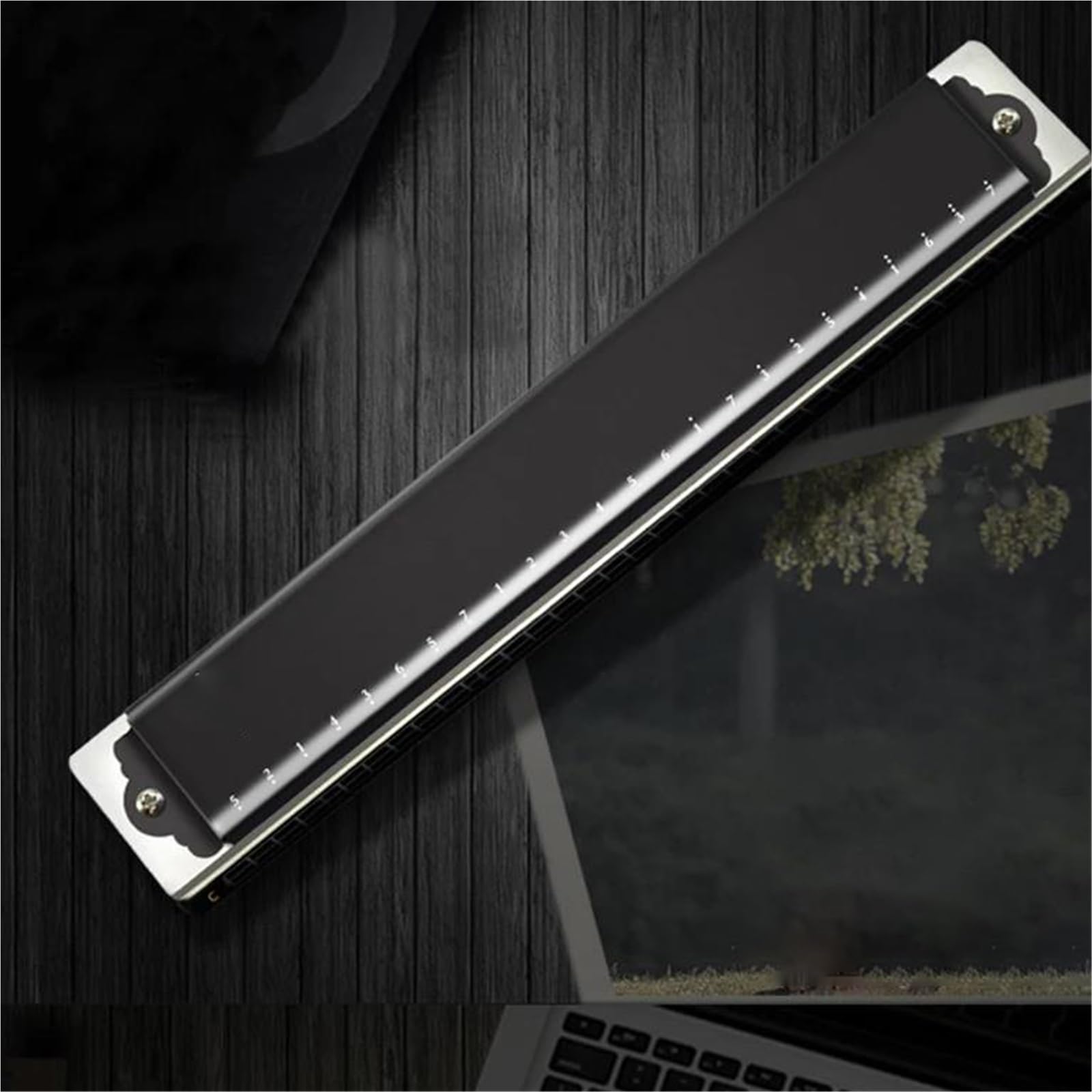 Harmonijka Ustna Tremolo Harmonijka 24-otworowa 48 Tonów Klawisz C Armonica Profesjonalna Organka Ustna Dla Początkujących Instrumenty Muzyczne(Black,B Tone)