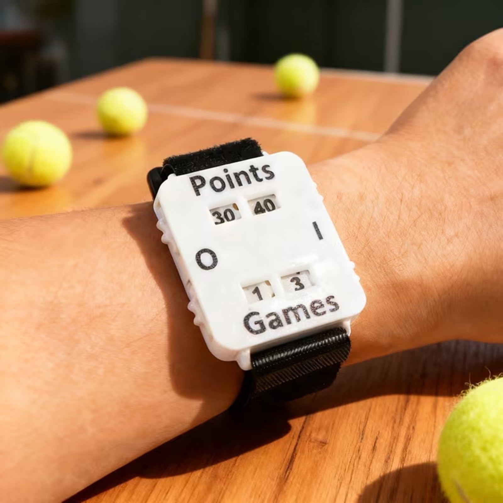 Bracelet réglable pour tennis et sport, compteur d'affichage, sangle en résine, 30x4,5x3 cm, noir