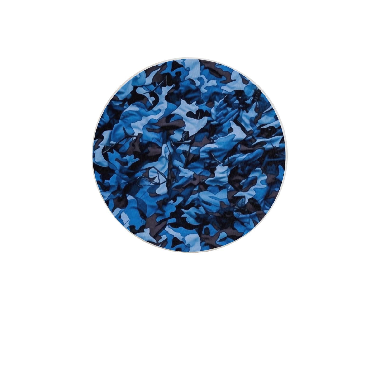 Blue Camo Absorbent Drink Coasters Diatomaceous Round Coaster 4 Inch Reusable Cup Coasters Set 4pc