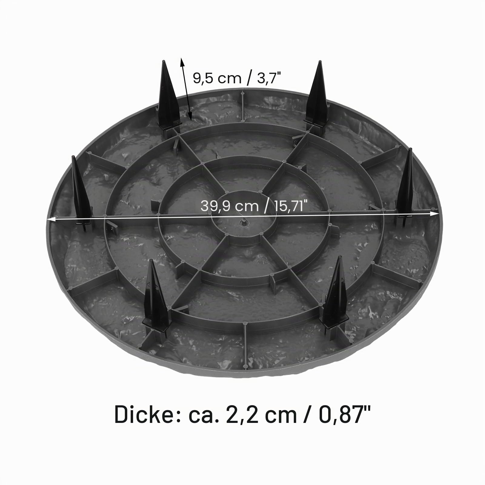 Trittsteine ​​​​mit Erdspießen für Rasen Ø 39.9cm (Grau, Runden)