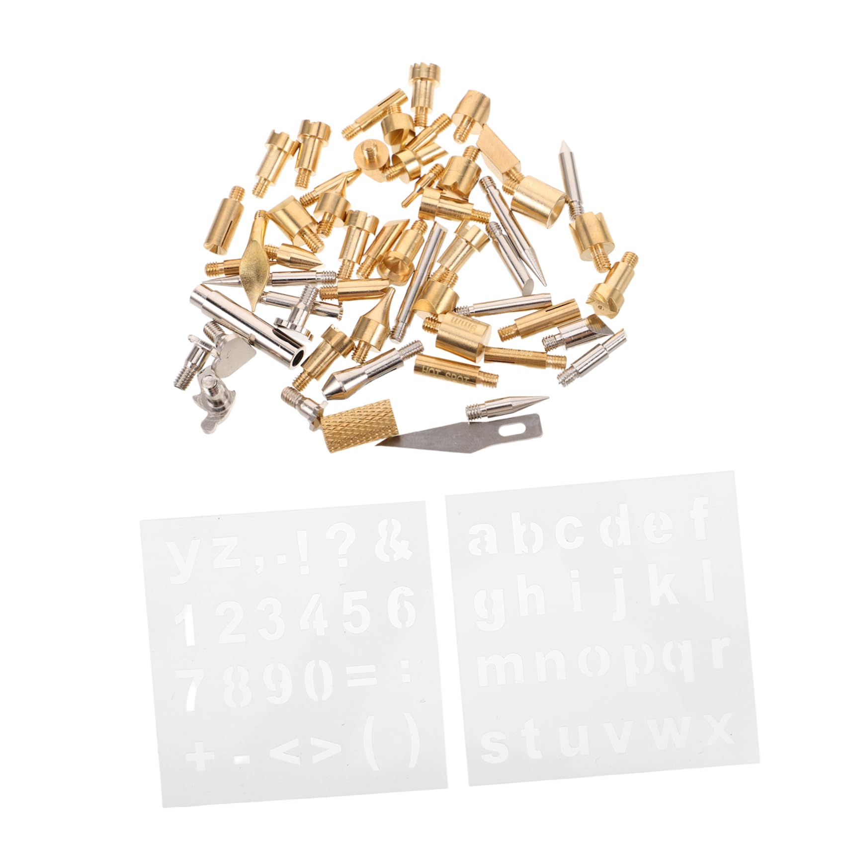 VILLCASE 1 Set of Wood Burning Tool Tips Precision Carving and Engraving Tools Pyrography Tips Wood Burning Machine Tip Burner Pen Tip with Stencils