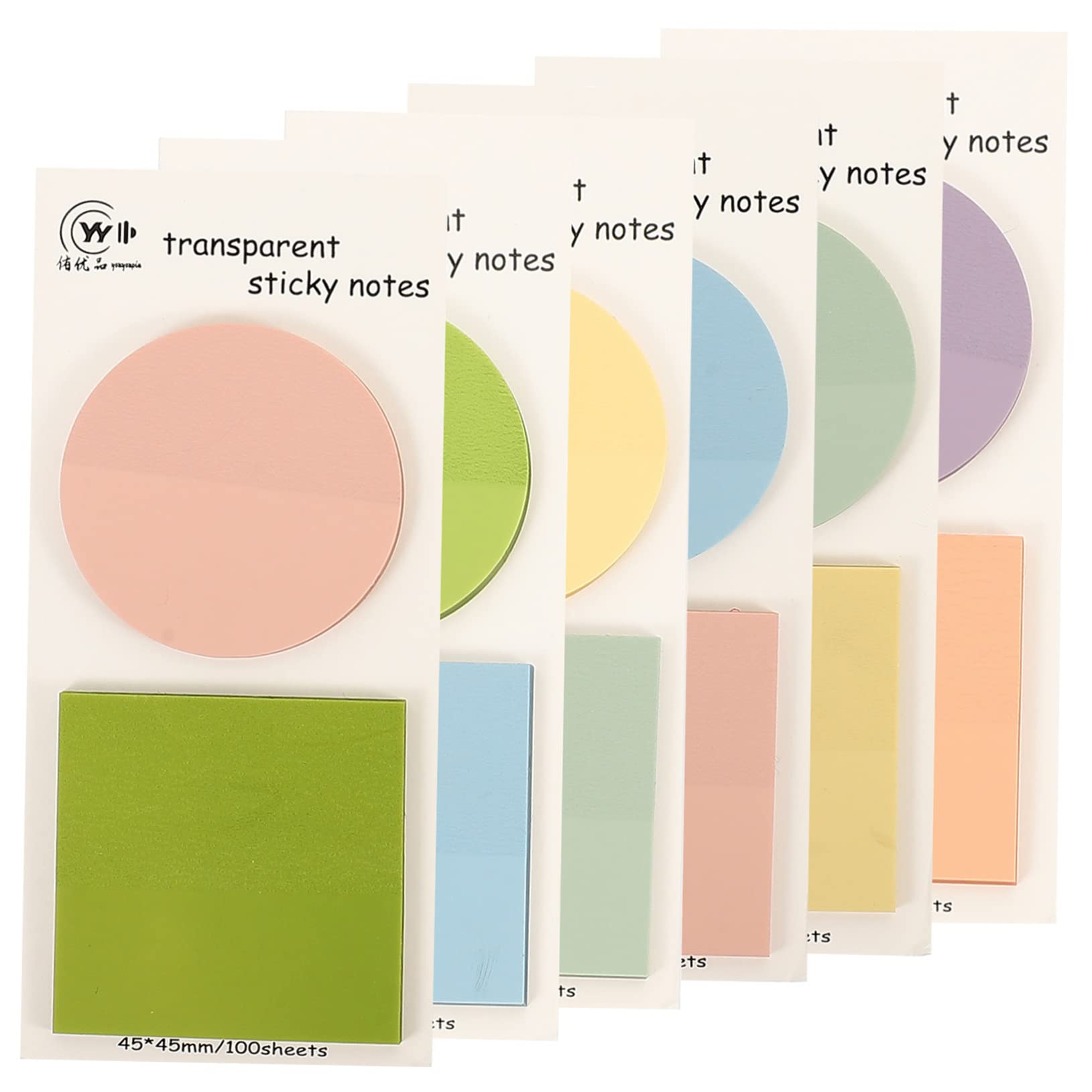 TEHAUX 18sätze Farbigen Selbstklebenden Notizzetteln Praktische Memo Pads Für Büro Und Schule Abnehmbar Einfach Zu Beschriften Runde Und Quadratische Form