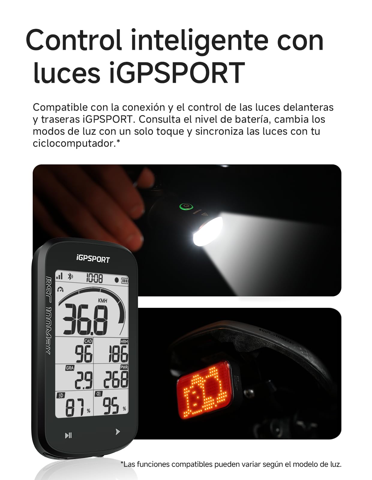 iGPSPORT BSC100MAX GPS Bicicleta, Pantalla 3" Grande, Inicio/Pausa Automático, 40h Autonomía, Datos Personalizables, Impermeable IPX7
