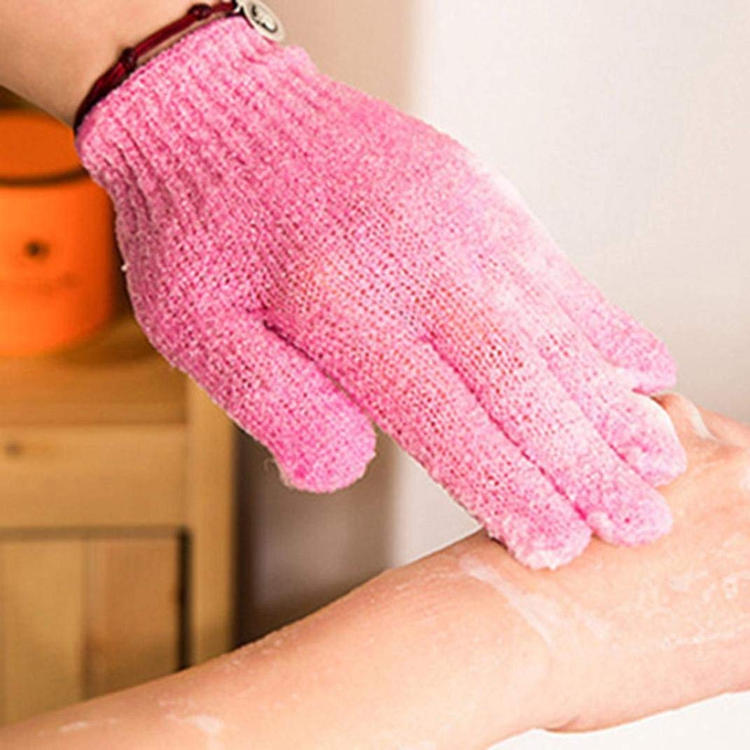 Right Products 2 Pair Bath Gloves Spa Massage Body Scrubber Cleaner | Exfoliating Polyester Pouf Scrubber Sponge Pad Mitt Glove | Body Scrubbing Gloves 3