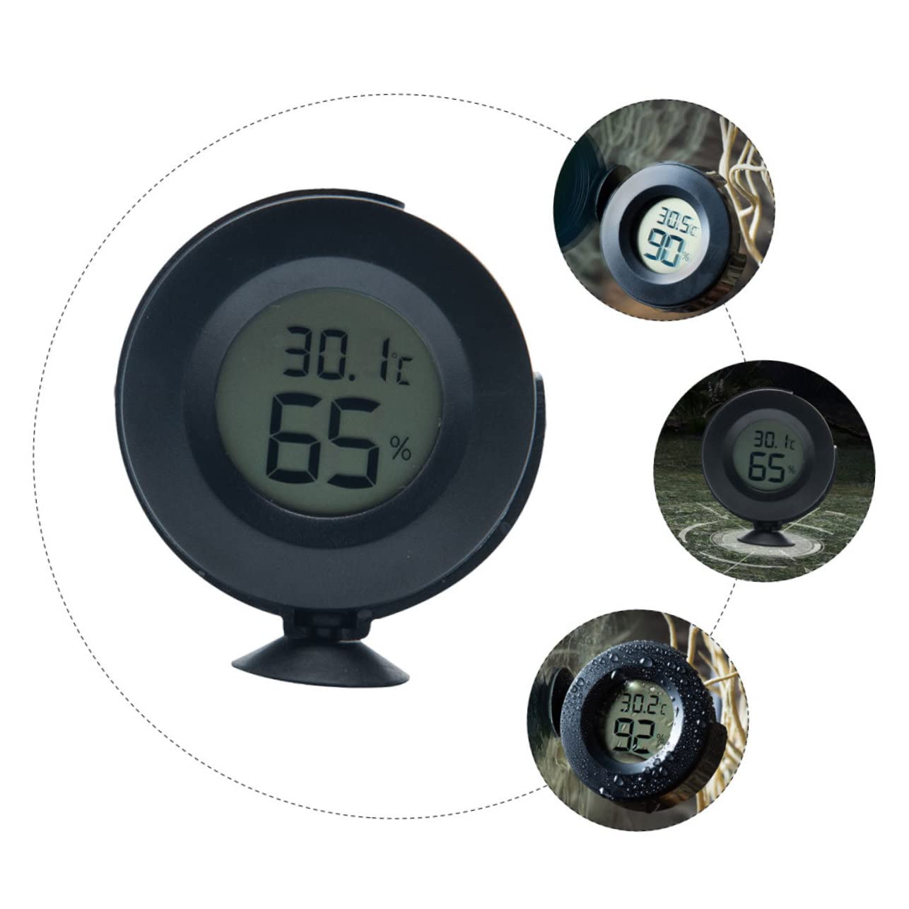 YARNOW 3pezzi Termometro e Igrometro Digitale per Rettili Monitor LCD con Sensore Integrato per Controllo Temperatura e umidità Rotazione Adatto Serbatoi e Terrari