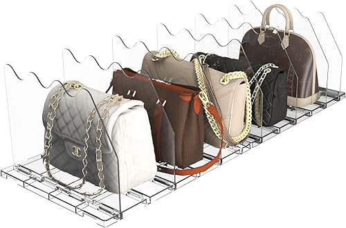 Divisor de estante ajustable para armario, organizador de bolso acrílico para armario, separadores de bolsos y almacenamiento, separadores de