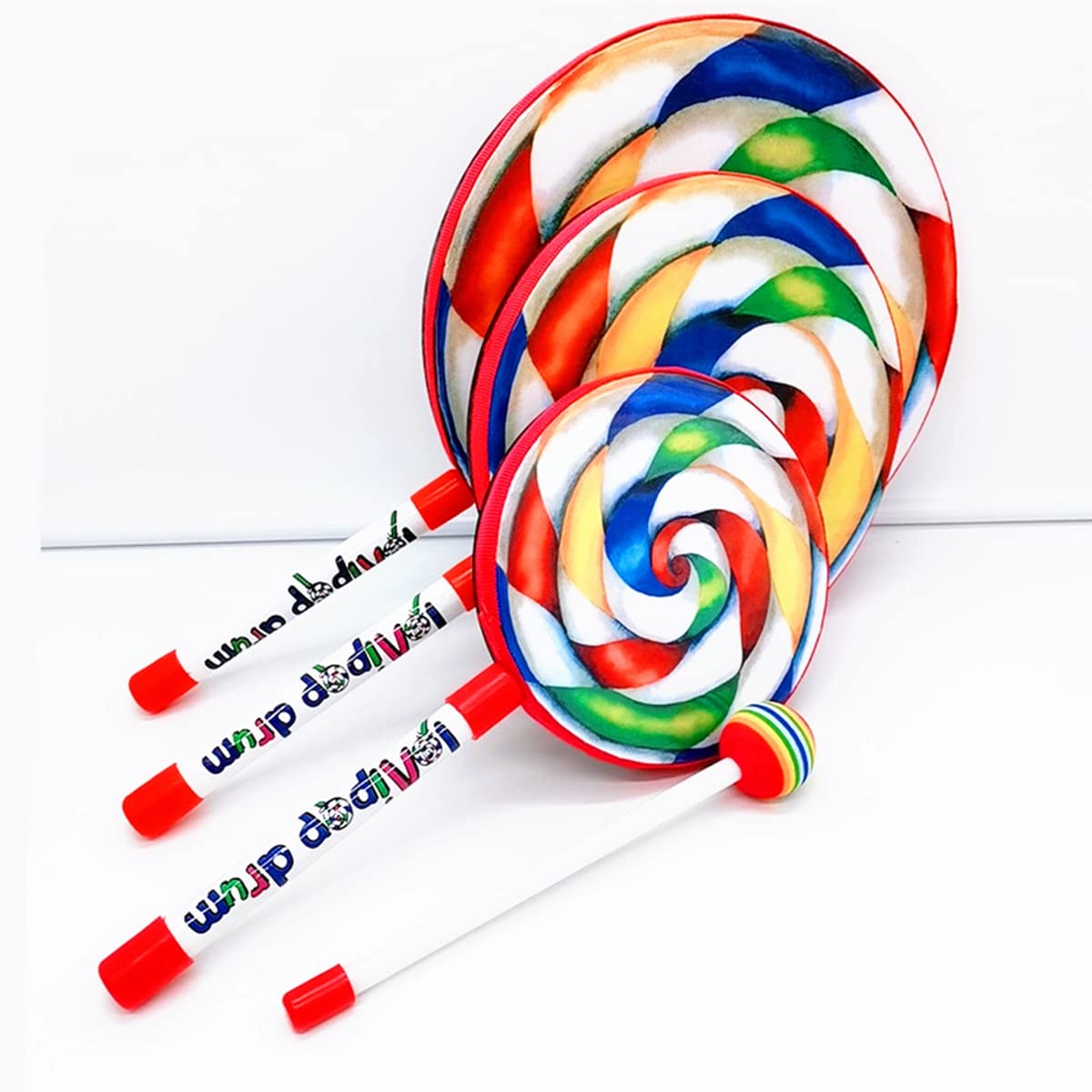 Orff Instruments Orff Strumento A Percussione Lollipop Tamburi A Mano 6/8/10 Pollici Tre Dimensioni Puntelli da Ballo Strumenti A Percussione A Mano Giocattoli Educativi