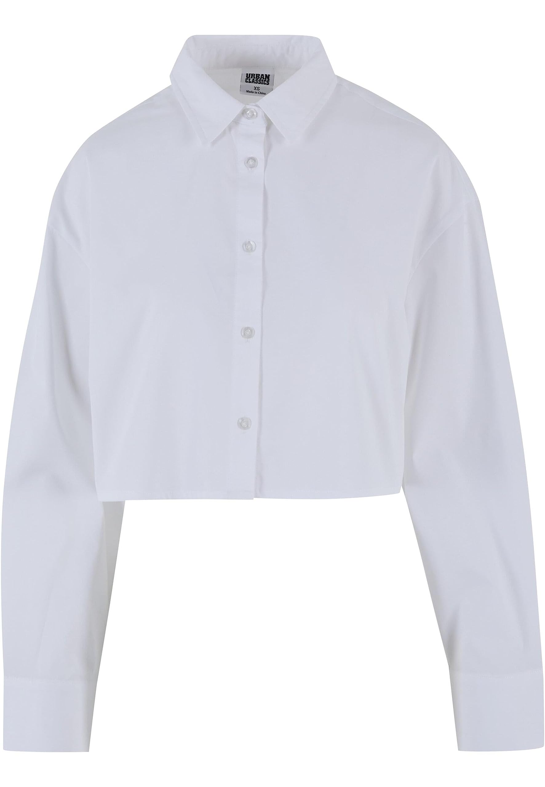 Urban Classics Women's Ladies Cropped Oversized Blouse, White, XS