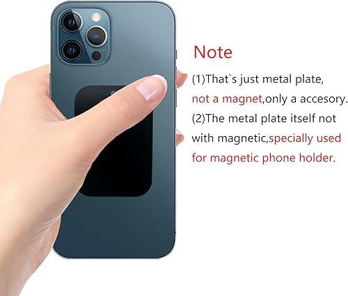 Miniatura 4 de GDMINLO Placa de metal de montaje (paquete de 4) para soporte magnético de teléfono con adhesivo completo para imán de teléfono, (2 rectangulares y