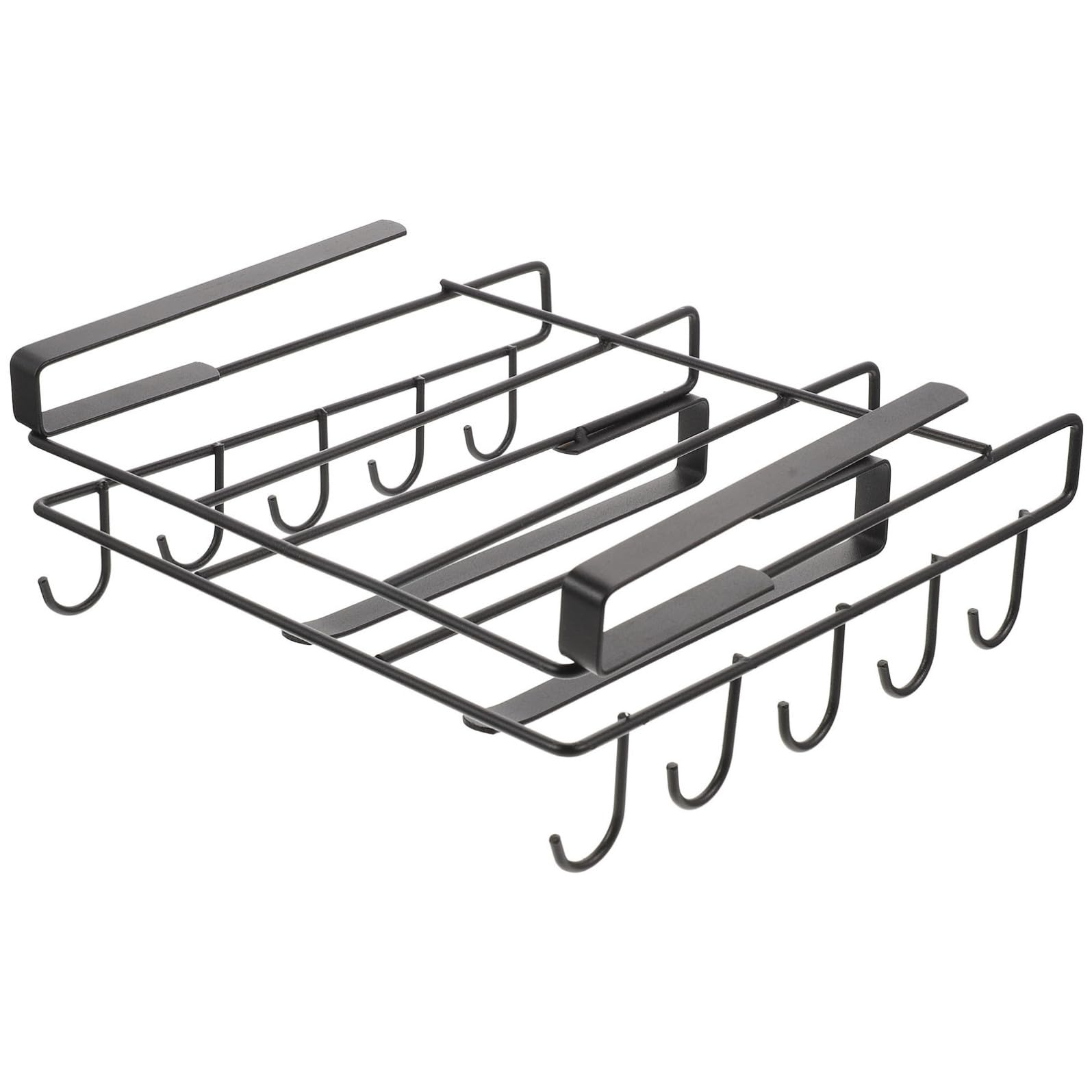 FRCOLOR Organizer da Cucina per Tagliere e Coperchi Supporto per Tazza, Struttura in Acciaio al Carbonio Nero Bordo Arrotondato e Base Antiscivolo, Design Semplice per Cucina