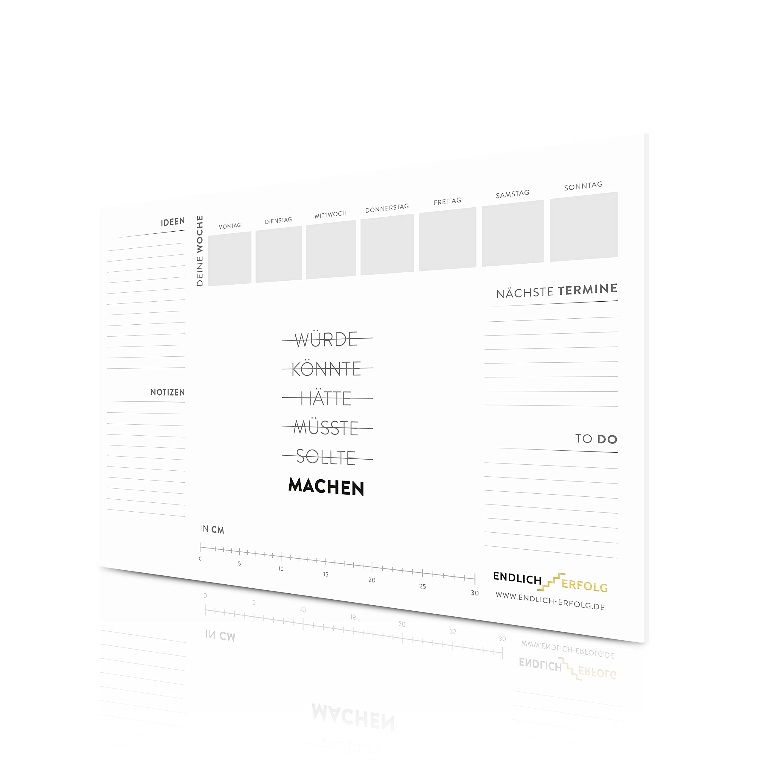 PREMIUM Schreibtischunterlage Papier - 5x 50 Blatt - 90g/m² - Schreibunterlage XXL in A2 - für mehr Fokus & Motivation - by ENDLICH ERFOLG (DIN A2 (5 Stück))