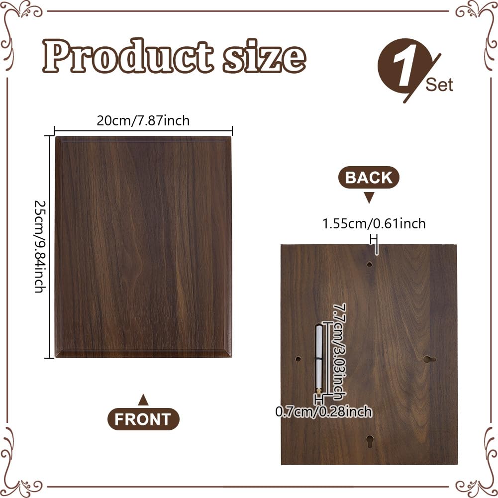 AHANDMAKER Walnut Medal Basement, 7.87 X 9.84 Inch Blank Award Plaque Straight Edge, Rectangle Finished Wood Plaque - Image 2