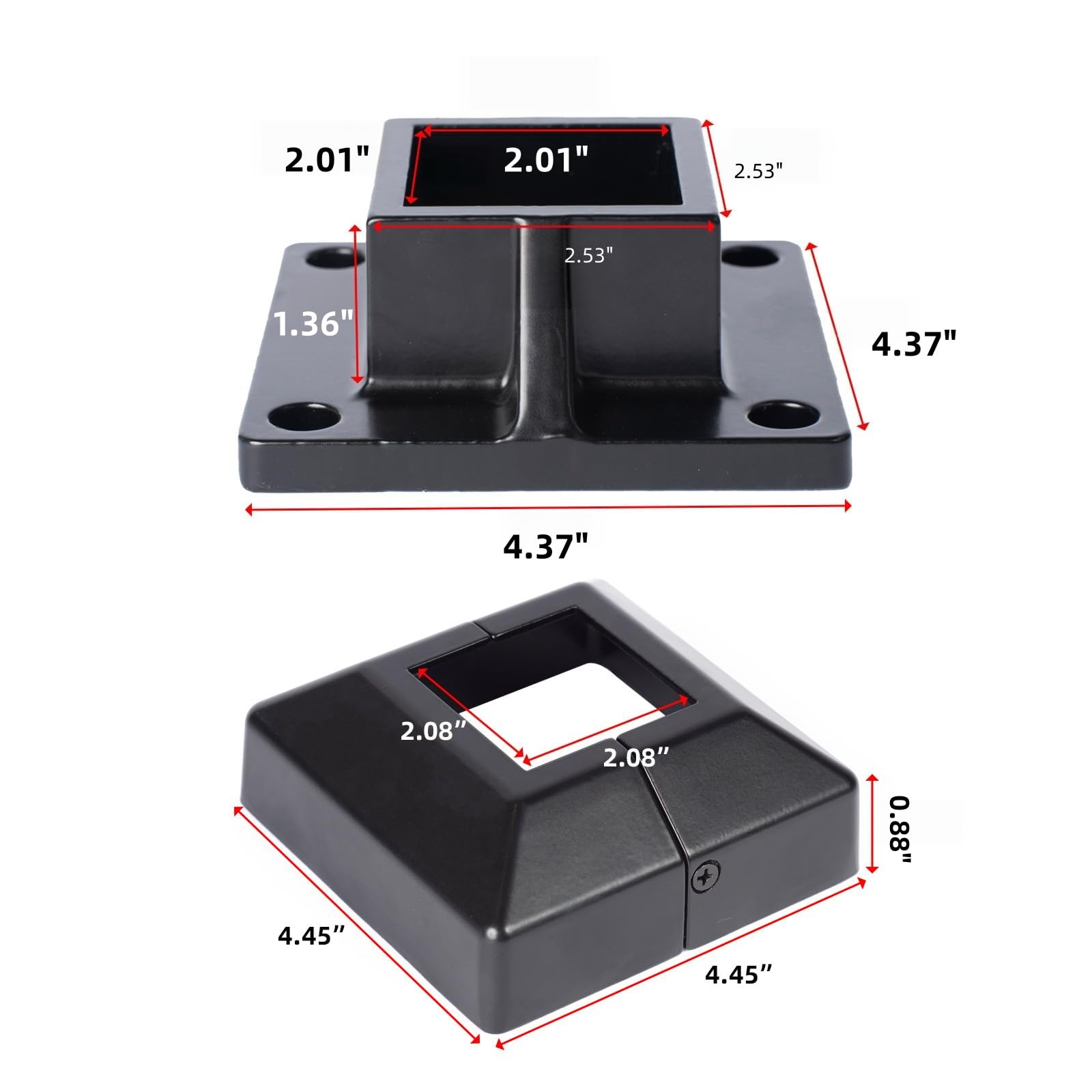 Aluminum Base Flanges & Covers - Protect Your Railings -2 Aluminum Base Flanges & Covers - Protect Your Railings -2