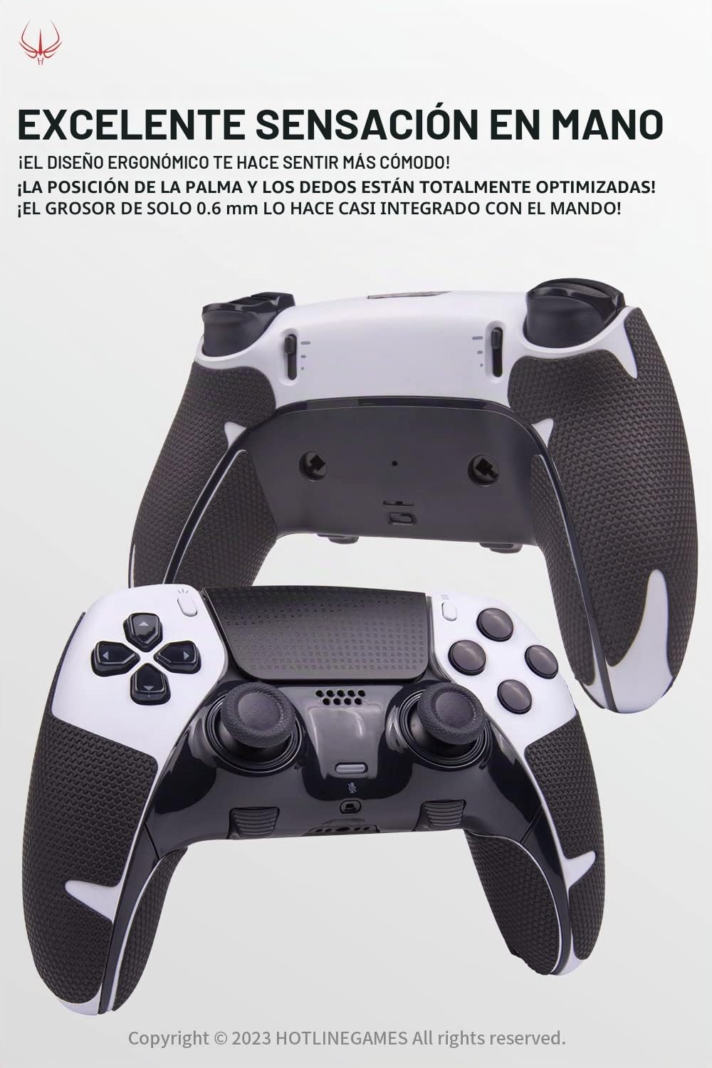 HOTLINEGAMES Empuñaduras de mando compatibles con PS5 Dualsense Edge, accesorios de controlador de PlayStation 5, kit de piel, cinta de agarre antideslizante, absorbe el sudor, fácil de aplicar