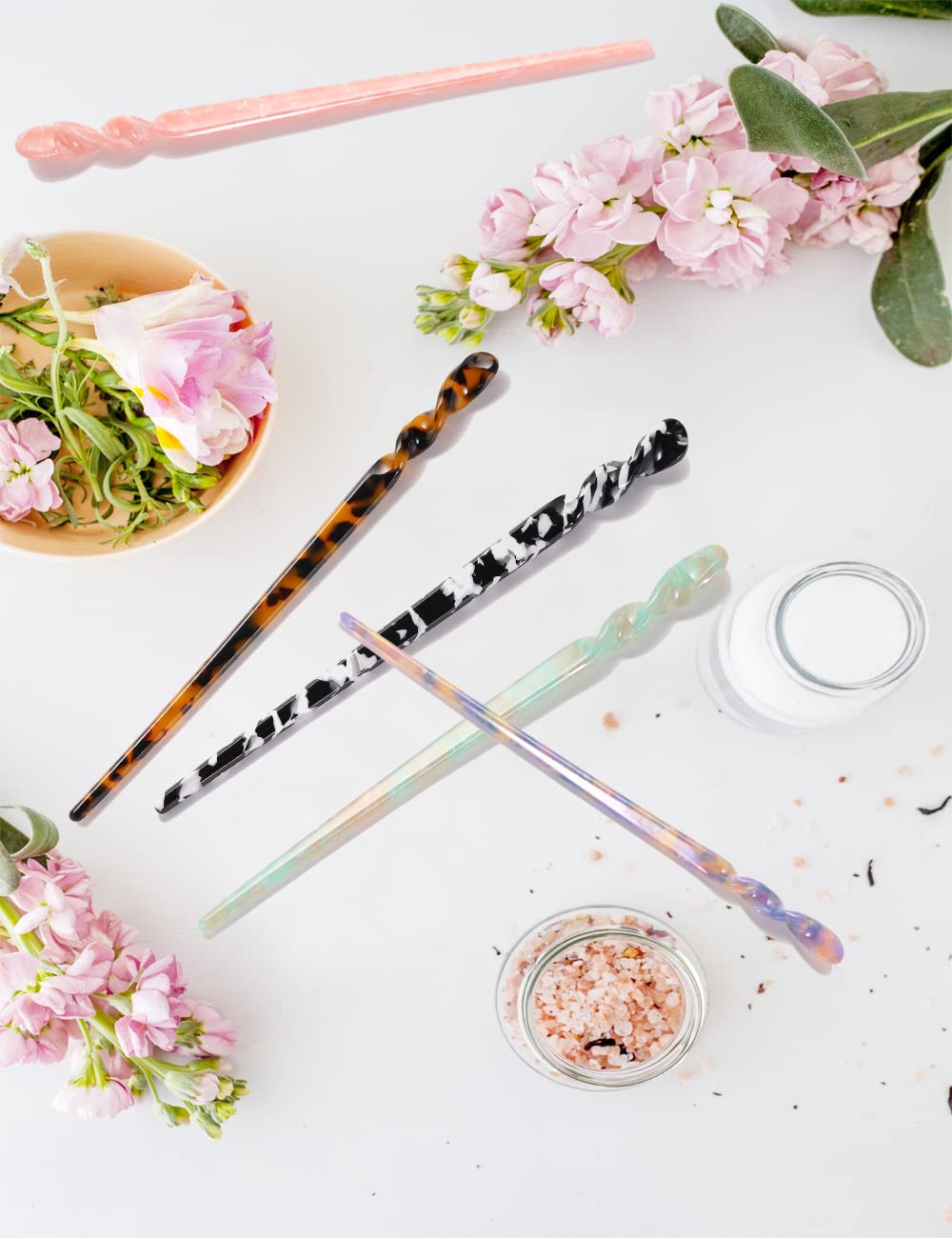 Amazon.com : Acetate Tortoise Shell Hair Sticks - Leopard  display picture 3