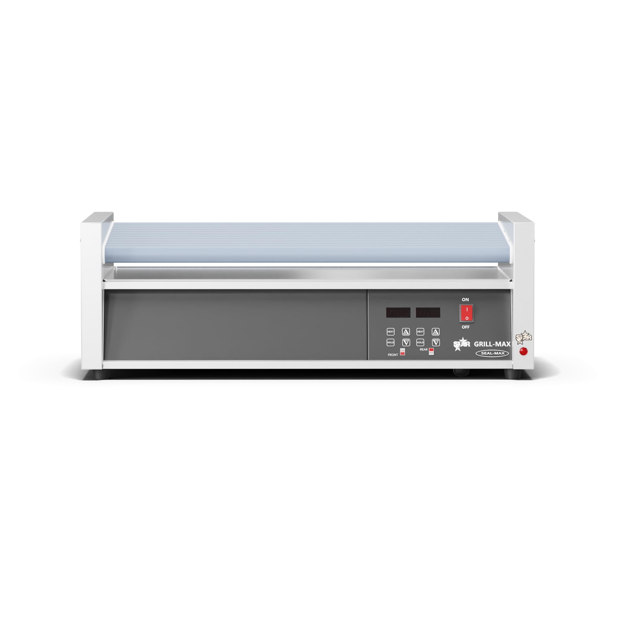 Grill-Max Stadium Hot Dog Roller Grill w/Duratec Non-Stick Rollers (50 Hot Dogs Capacity) by Star – Stainless Steel, Model 50SCE