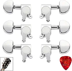 Jogo Tarraxa Blindada Violão 3+3 Pino Grosso Afinadores Reforçados Compatível Tagima/Strinberg, Engrenagem Óleo‑Metal, Instalação Fácil e Durabilidade Premium