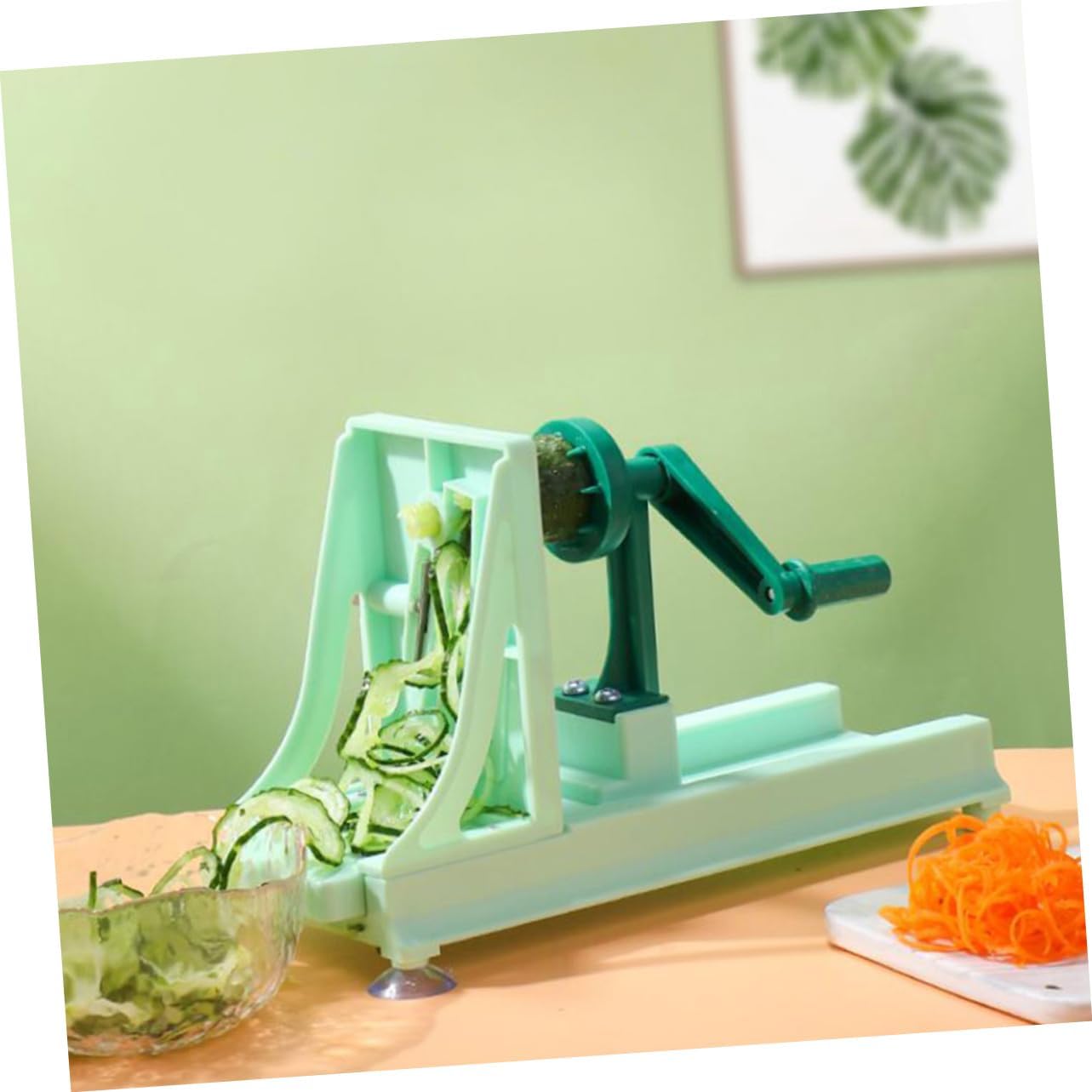 Unomor 1pc Multi-functional Vegetable Cutter Manual Drum Grater for Shredding and Slicing and Kitchen Gadget Light Green for Home Cooking