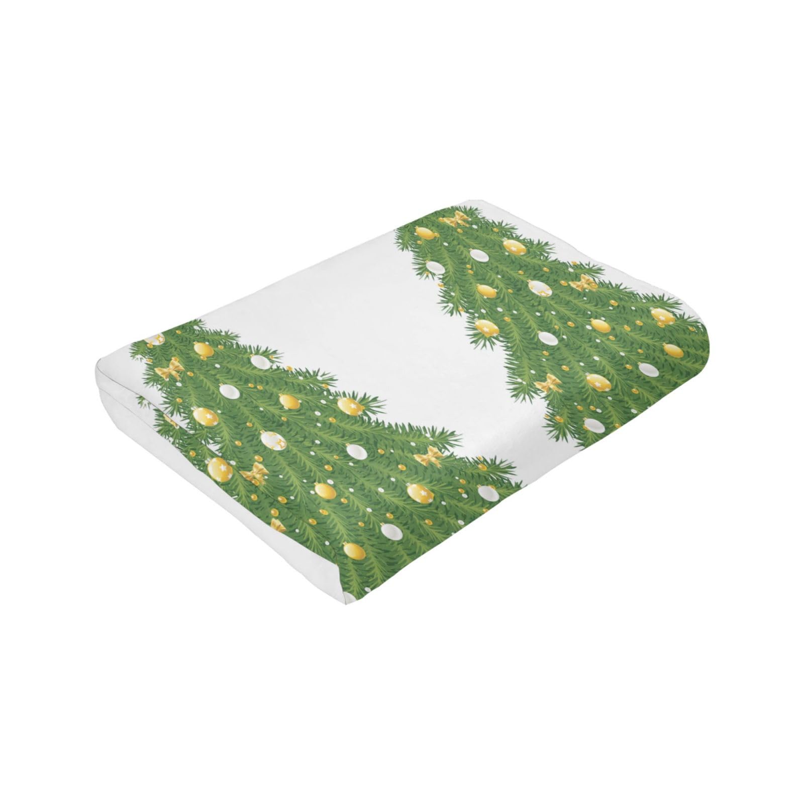 Personalisierte Decke mit Weihnachtsbaum, bedruckt, warm, weich, bequem, Flanell, Überwurfdecke für Bett, Sofa