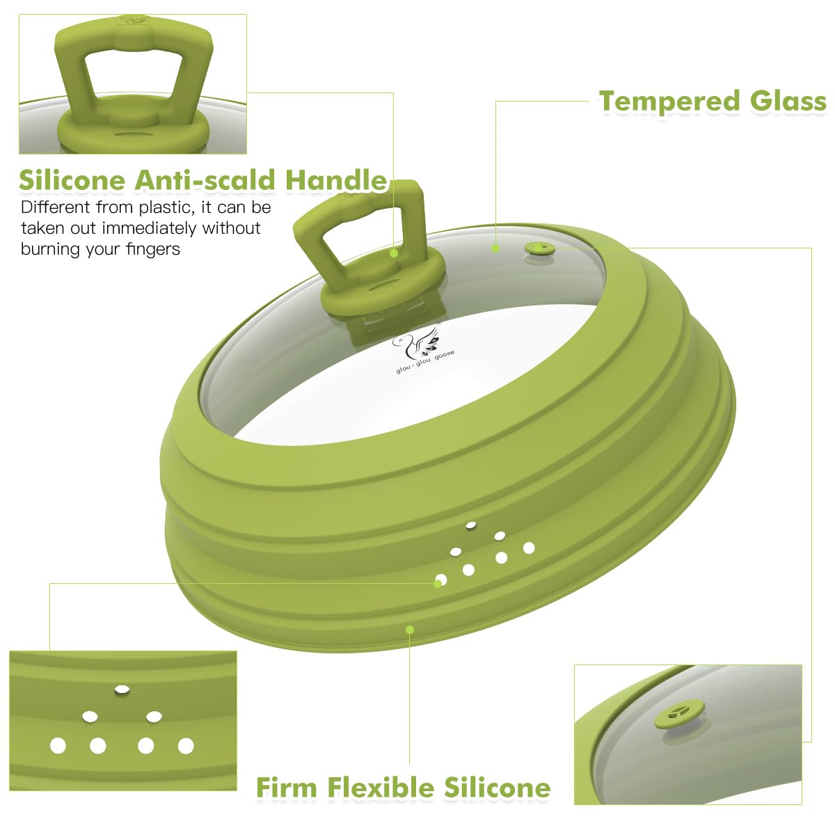 Couvercle Anti-éclaboussures Micro-ondes En Silicone - Sans BPA, Pliable, 22.9cm