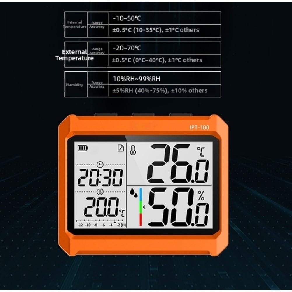 Funk Temperatur Luftfeuchtigkeit Messgerät ±0.5°C Genauigkeit(instrument and probe)