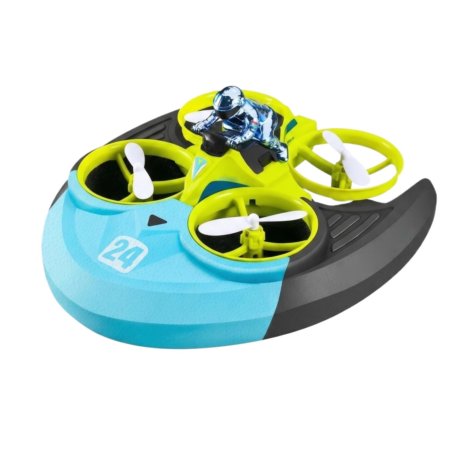 RC Drone 3 in 1 for Kids, Waterproof Land Air Water Hovercraft, Remote Control Boat Car for Beginners with 360 Flip LED Lights, Outdoor Indoor Stunt Toy Gift for Boys Girls (Green)