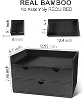 Vista 3 de Organizador de escritorio con cajones, organizador de cajones para encimera, cajones para escritorio, hogar, oficina, espacio de trabajo, artículos