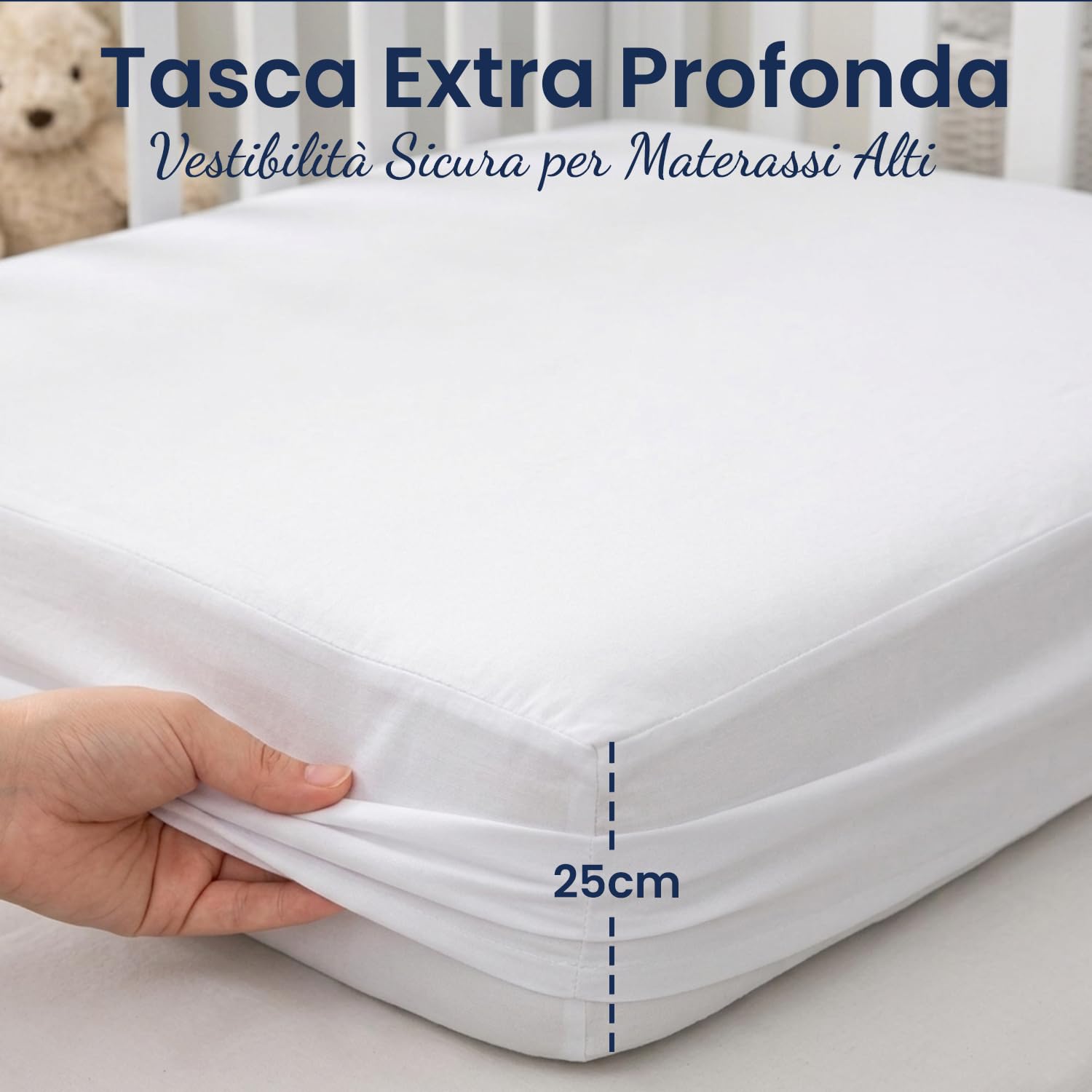 Coprimaterasso Culla Impermeabile 70x140 con Angoli 2 Pezzi
