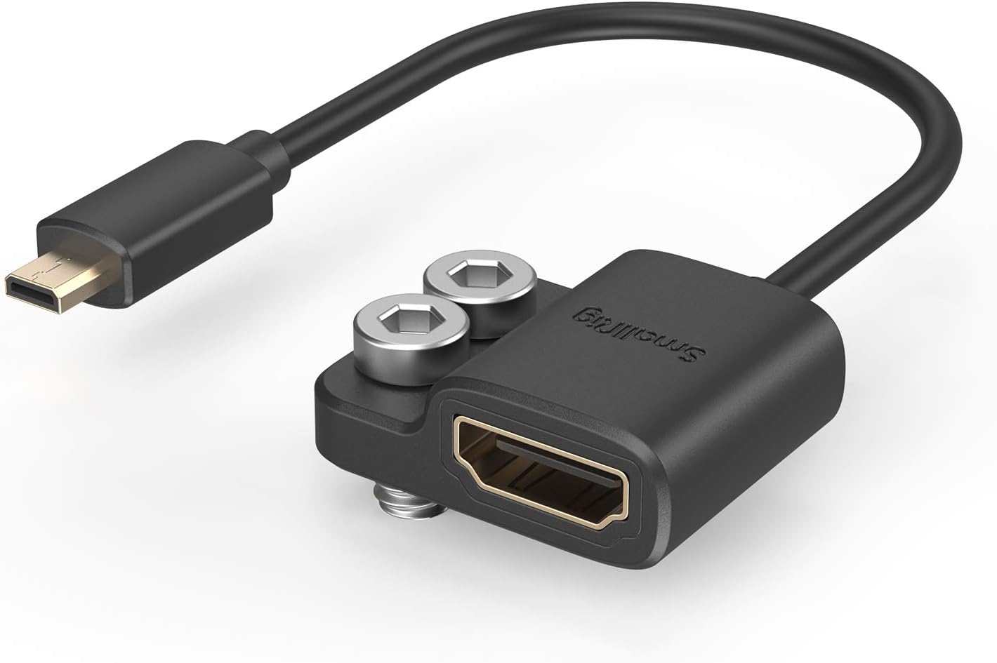 SMALLRIG Ultra-Slim 4K HDMI Adapter Cable, Female HDMI Type A to Male Micro-HDMI Type D, 4K@60HZ, for Sony A7R IV A7RIII A7III A7II A7RII / for Fujifilm X-T2 X-T3-3021(Black)