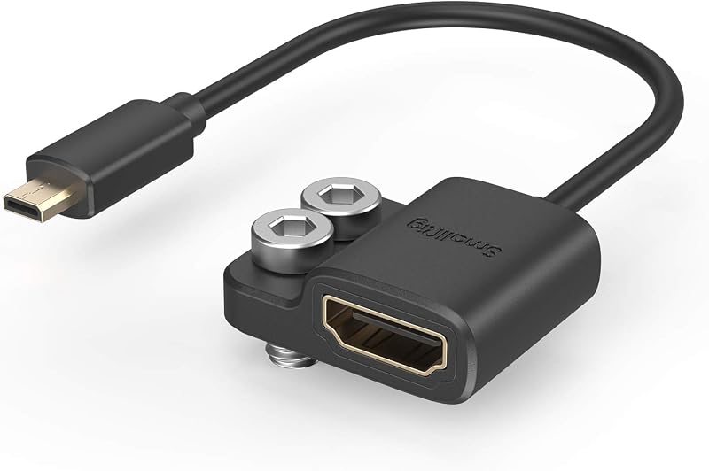 Ultra Slim 4K Adapter Cable (D to A), Micro-Sized Ports Male to Full-Sized Ports Female, 4K@60HZ, for Sony A7R IV A7RIII A7III A7II A7RII / for Fujifilm X-T2 X-T3-3021 | Micro HDMI Male to Full HDMI Female Adapter, 4K@60Hz, Fits for Sony A7 Series & for Fujifilm X-T2/X-T3 Cameras