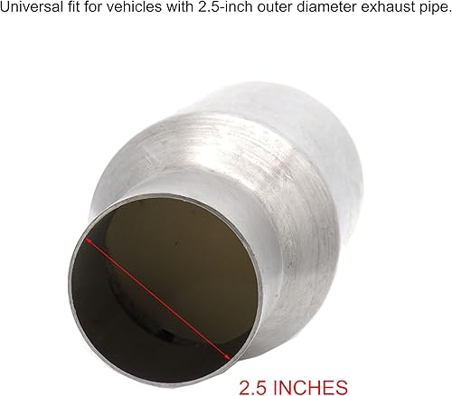 Miniatura 3 de Convertidor catalítico de salida de entrada de 2.5 pulgadas, convertidor catalítico frontal universal de alto caudal, reemplazo directo con puerto