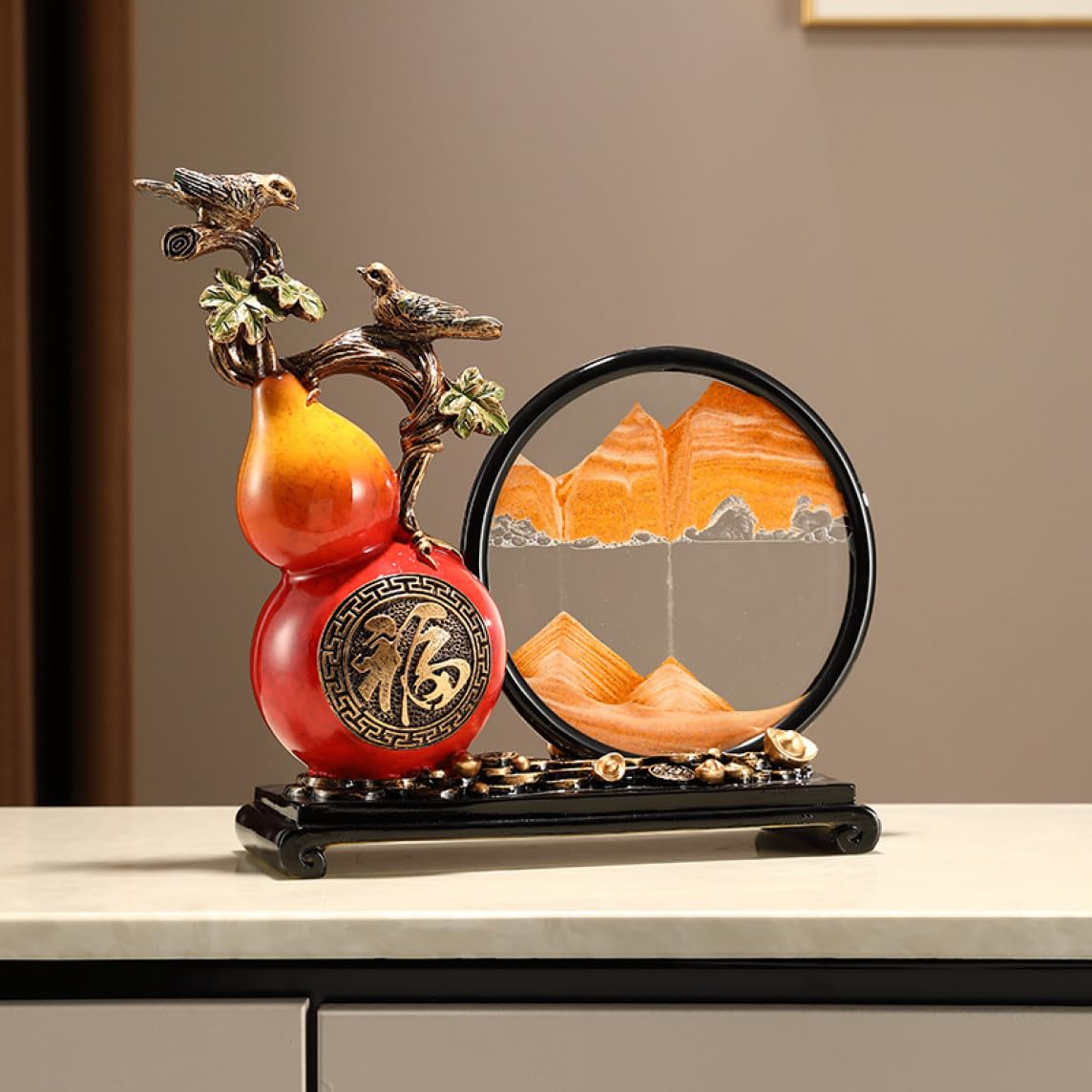 Amazon.co.jp: 風水置物 瓢箪 ひょうたん オブジェ F 樹脂 風水 鎮宅