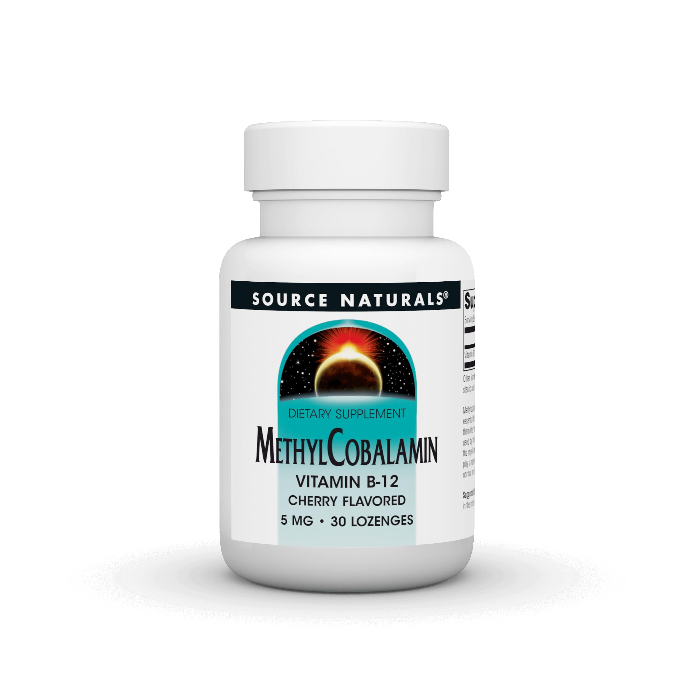 Source Naturals Methylcobalamin Vitamin B12, 5 mg - 30 Lozenges 30 Count (Pack of 1)