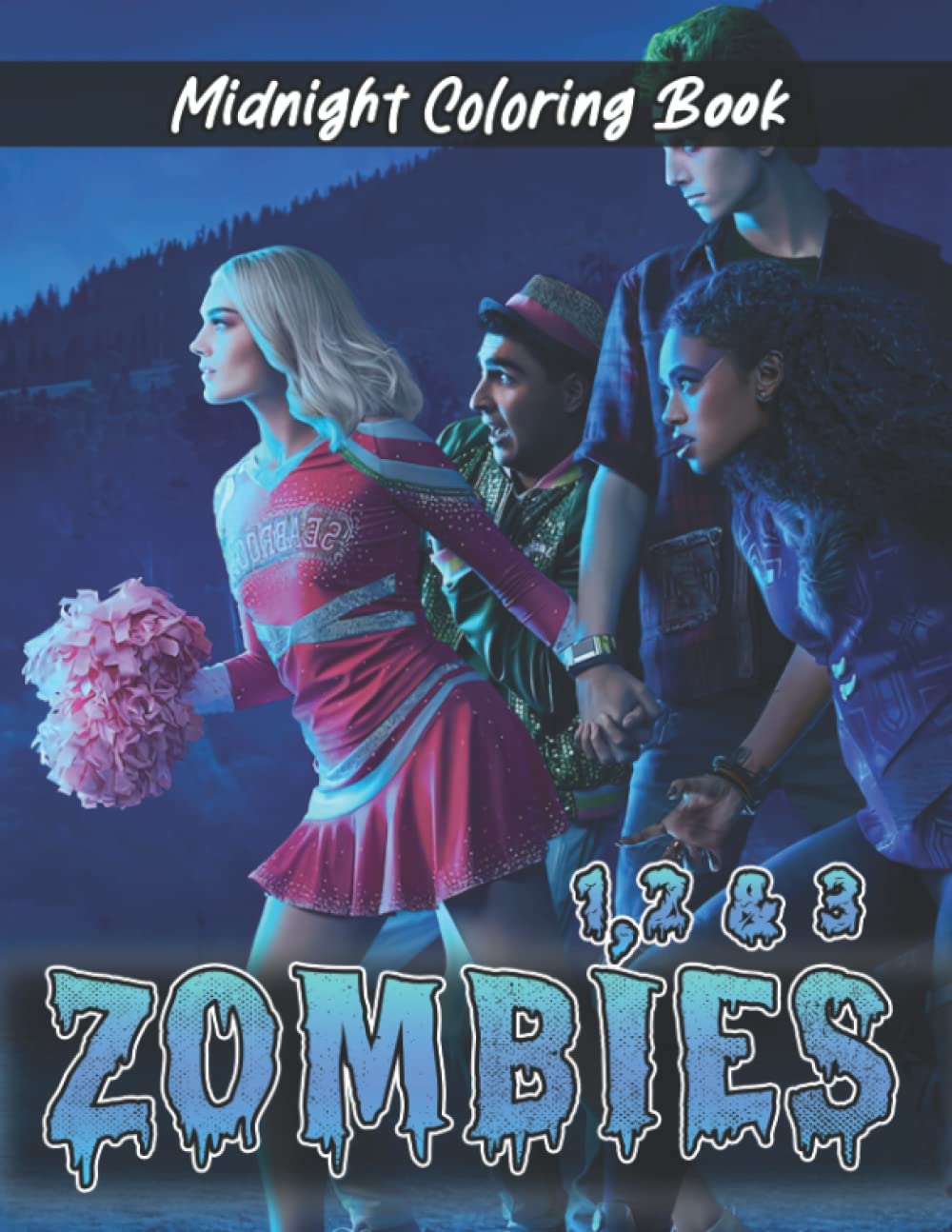 Midnight Zöṁbiës 1,2 & 3 Coloring Book: Beautiful Coloring Pages On Black Background Premium Illustrations Gift Idea For Teens Adults Creativity