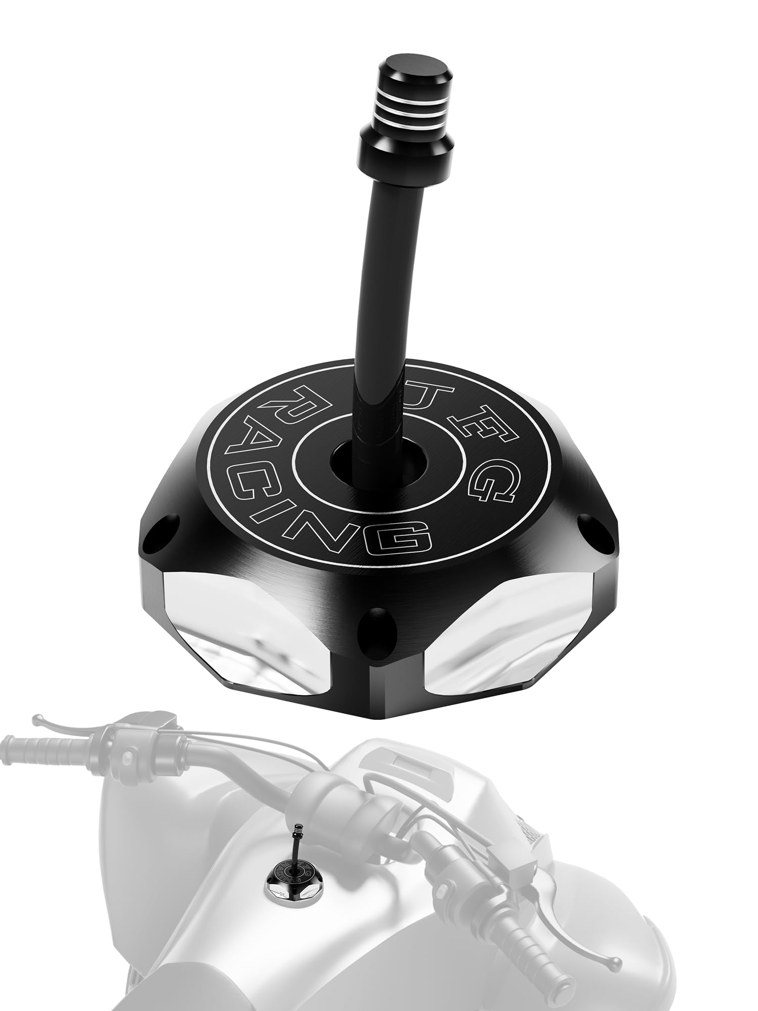 JFG RACINGATV Gas Cap,CNC Fuel Tank Billet Cover for YFZ 450,YFZ450R,Banshee 350 200,Raptor 660 350 250 125,Warrior 350 450,Kodiak 400,Grizzly 660 450 400 350,Bruin 350 250-Black