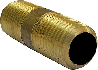 LASCO 17-9353 1/4-Inch by Short Yellow Brass Pipe Nipple