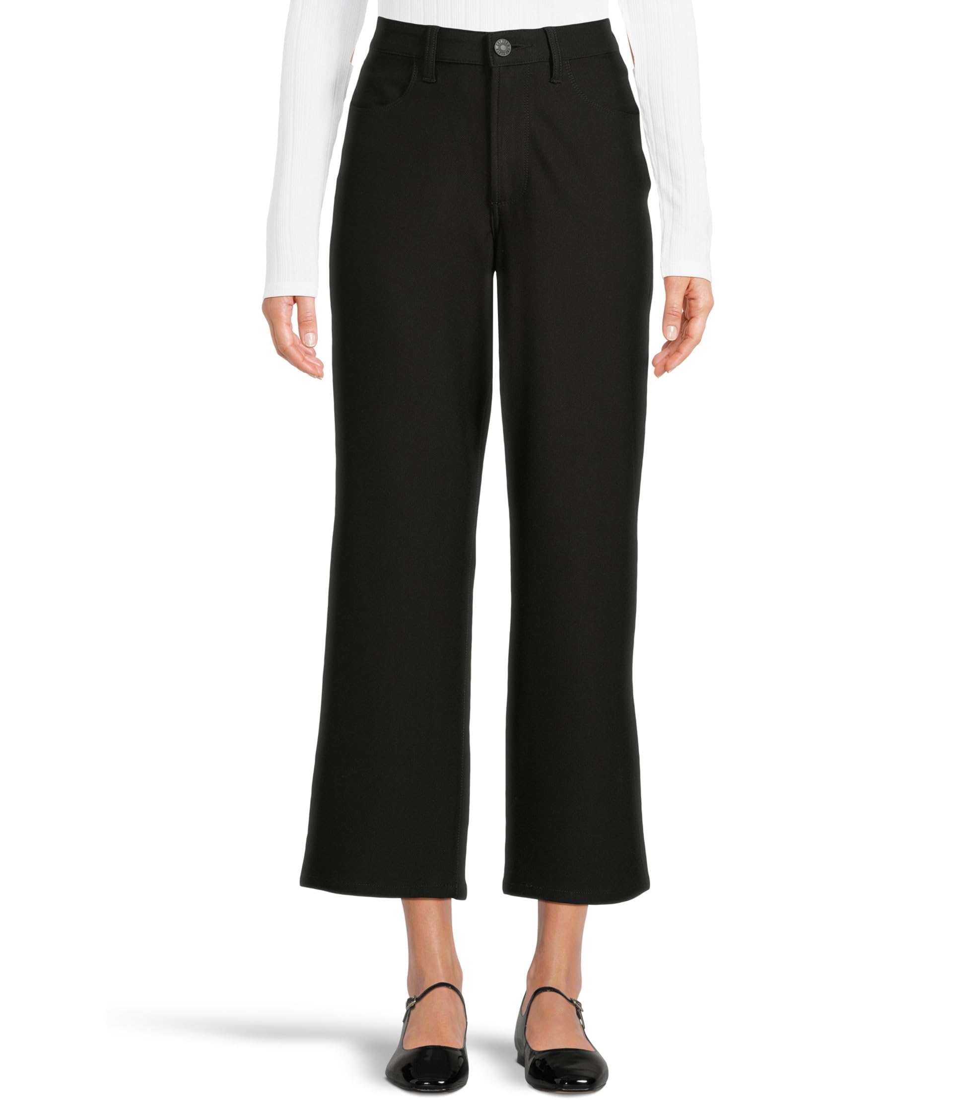 KUT from the Kloth Womens Petite Jodi - High-Rise Wide Leg Pants in Black