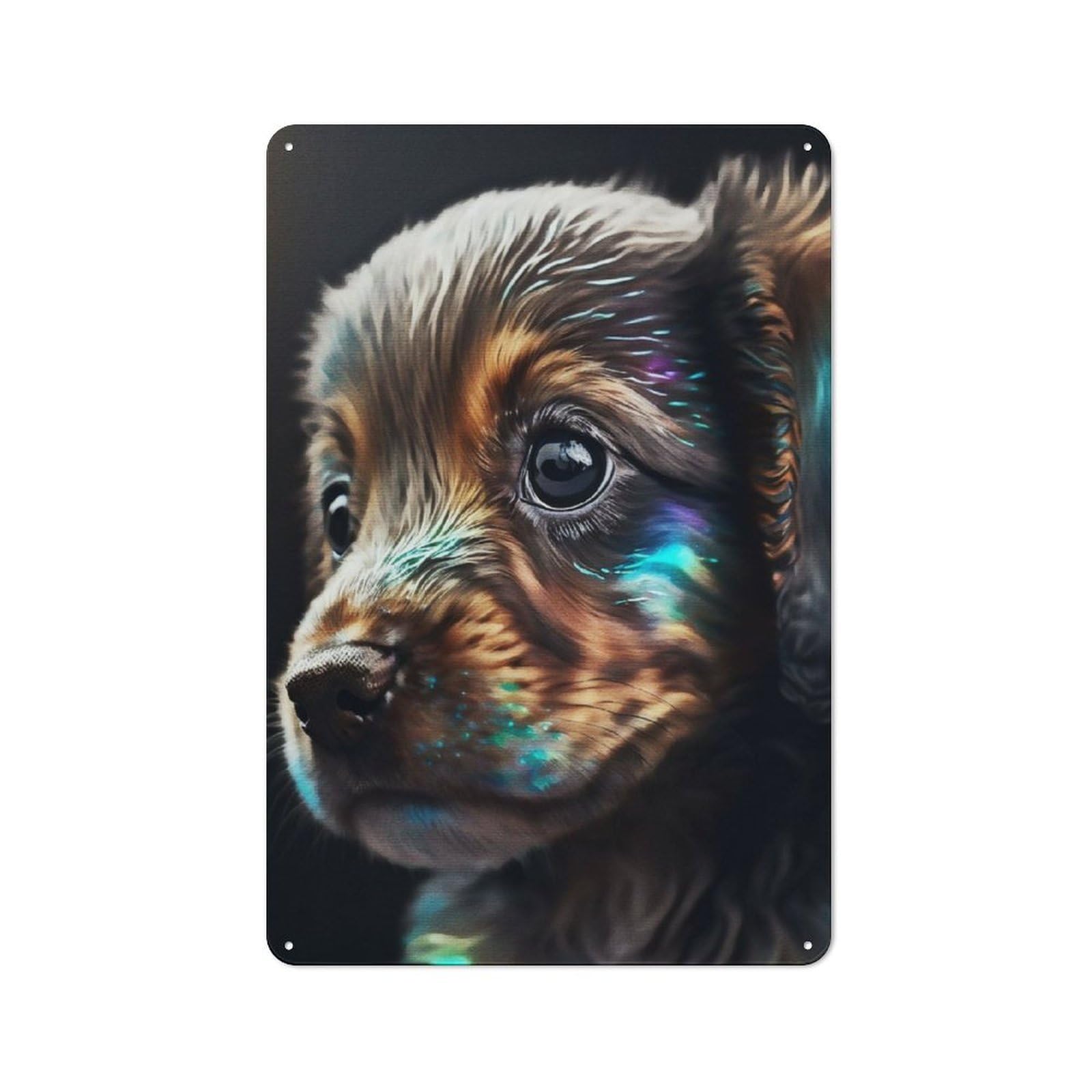 Junmoney Cute Dog Warehouse Style Metal Wall Decor 30X20cm, Tin Wall Sign For Modern Home, Workshop, Office Or Cafe
