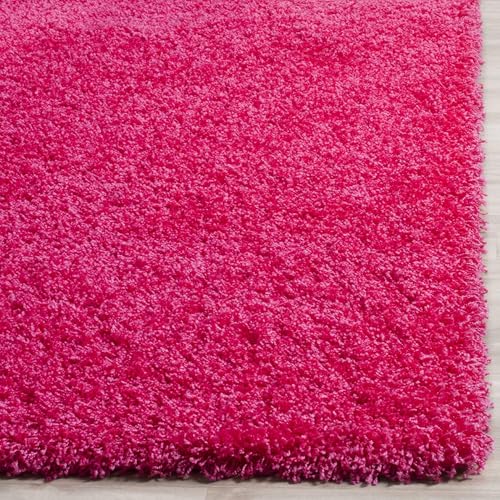 Image of Solid Shaggy Carpets and Rugs for Bedroom Drawing Room 9x12 Feet Pink Color