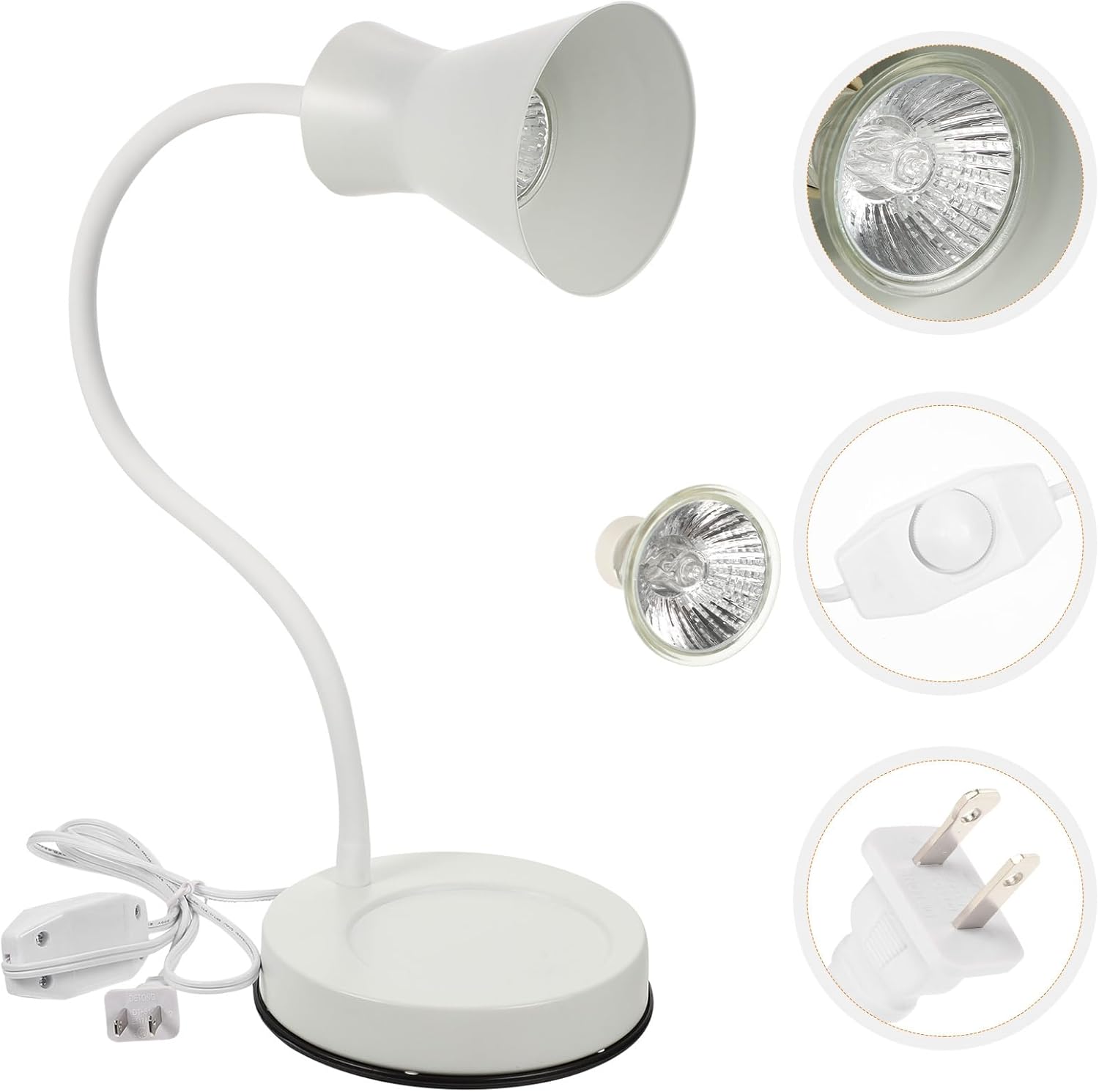 Healifty Candle Warmer Lamp 360°Adjustable Gooseneck Candle Lamp Dimmable Candle Melter Lamp Compatible with Small & Large Jar Candle 2 Bulbs Included