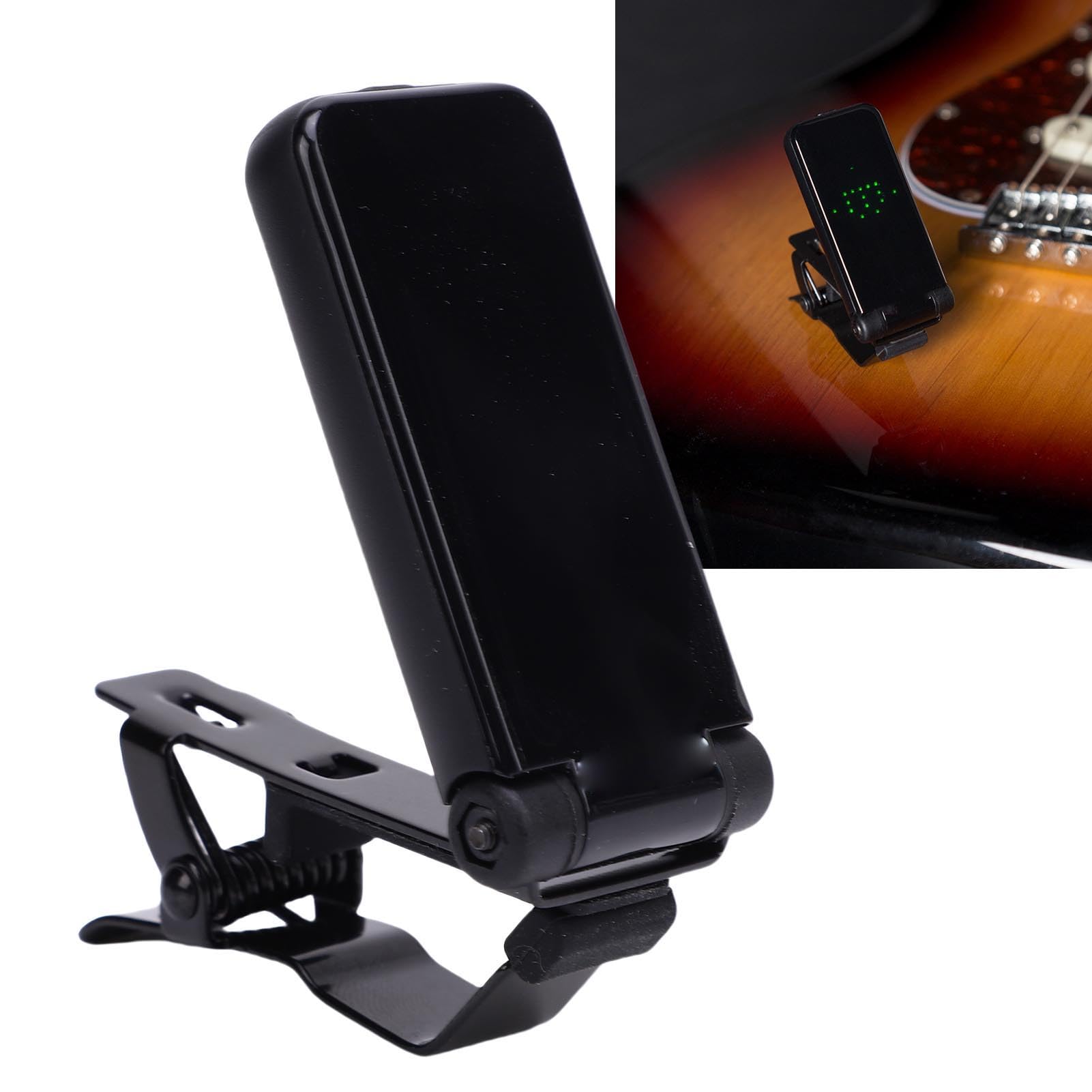 SUNGOOYUE Clip en Sintonizador de Guitarra con Pantalla LED, Rango de 435Hz a 445Hz para los Músicos y Principiantes Acústicos de Violín Eléctrico y Principiantes ‌