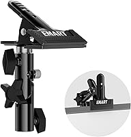 EMART Reflector Holder Clamp: Heavy Duty 5/8" Metal Clip for Photography Light Stands, Umbrella Hole, 360° Rotation & 180° Adjustment