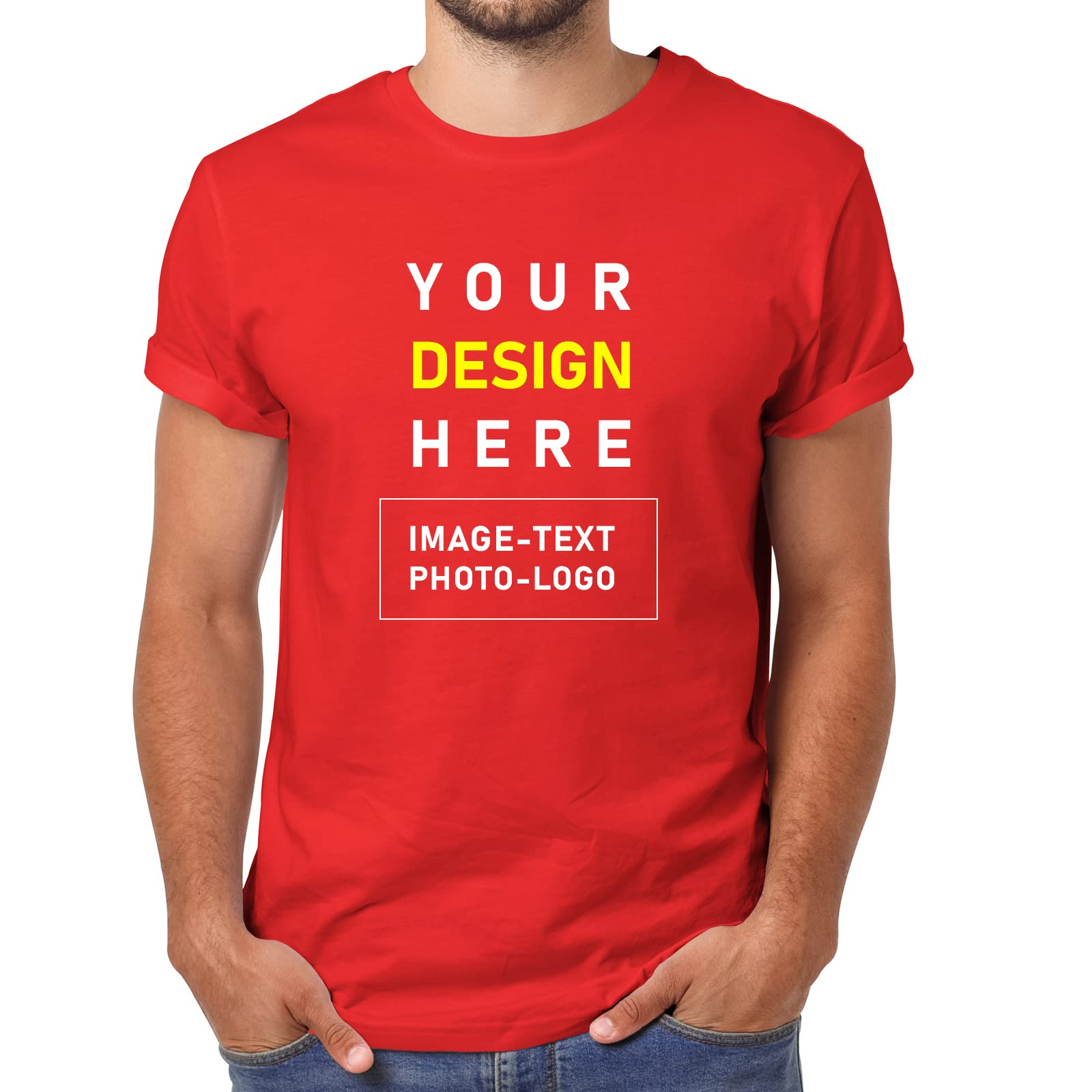 GotPrint Men Customized T Shirts, Personalized Shirt, Customize Your Own Design T-Shirt, Custom Image T Shirt, Custom Shirt