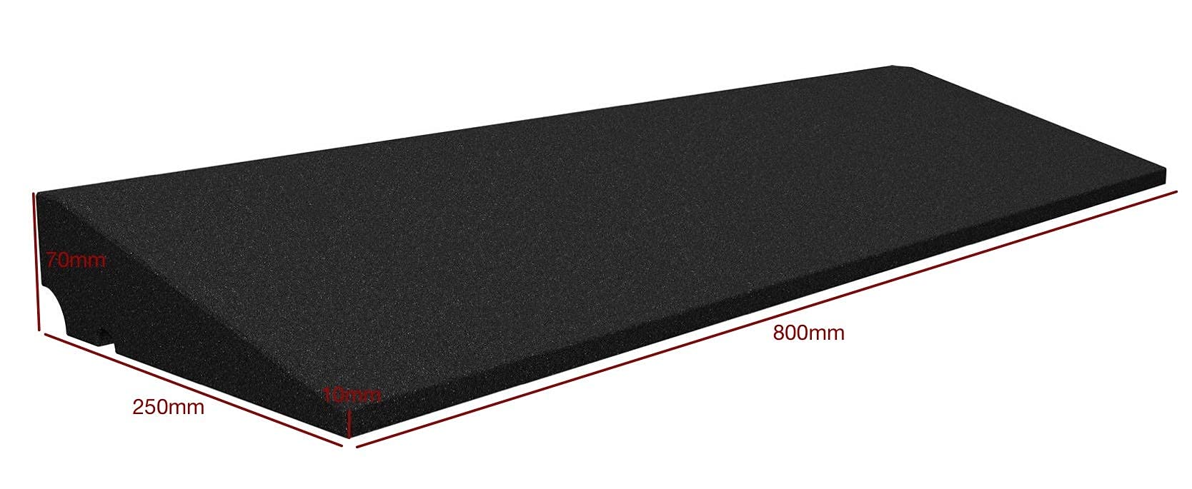 PROFIMAT® Gummi Bordsteinrampe 800x250 mm - Hochwertige Auffahrhilfe mit 70 mm Höhe für Diverse Fahrzeuge und Rollstühle