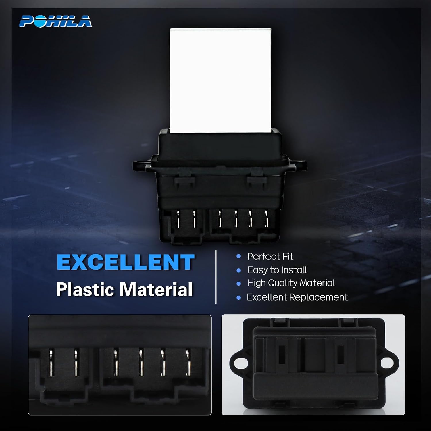 Front HVAC Blower Motor Resistor Replacement for Chrysler Town & Country Voyager Dodge Grand Caravan (with Automatic Temperature Control), Replace# 4885482AC