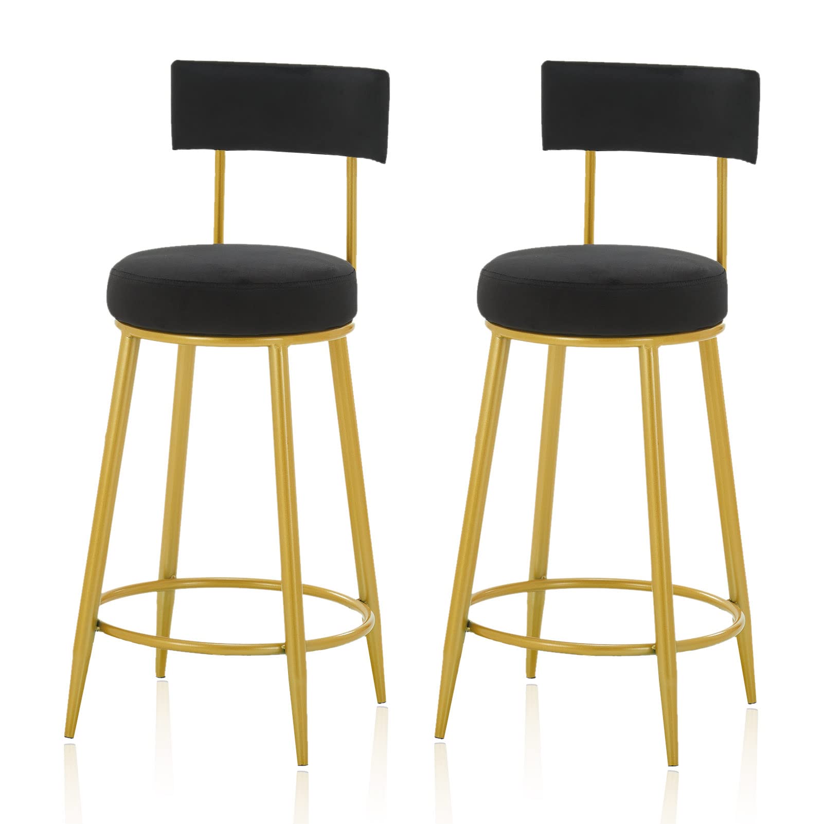 Tabourets de bar confortables en velours pour petit déjeuner cosy