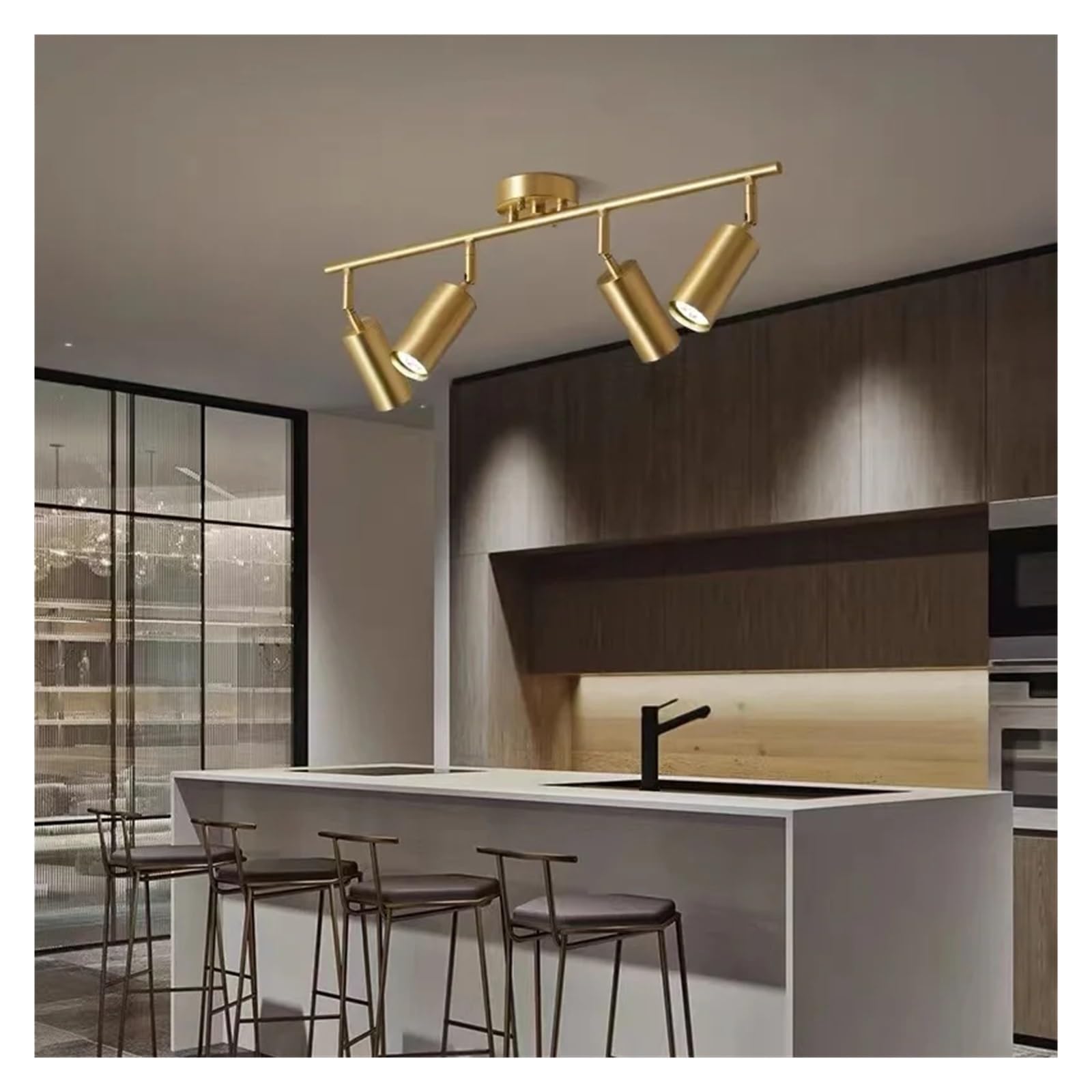 Nowoczesna lampa sufitowa LED, długi reflektor, do salonu, sklepu, restauracji, kuchni, jadalni, oświetlenia, żyrandoli do domu, czarny, 2 głowice